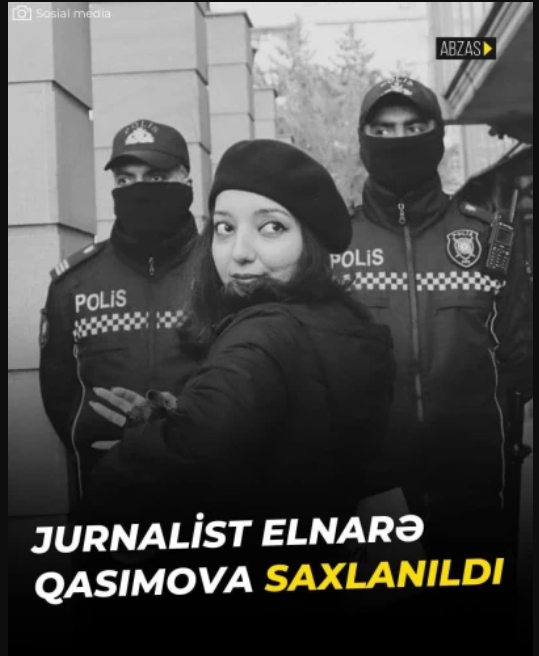 Jurnalist Elnarə Qasımova Abzas Media işi üzrə saxlanılıb